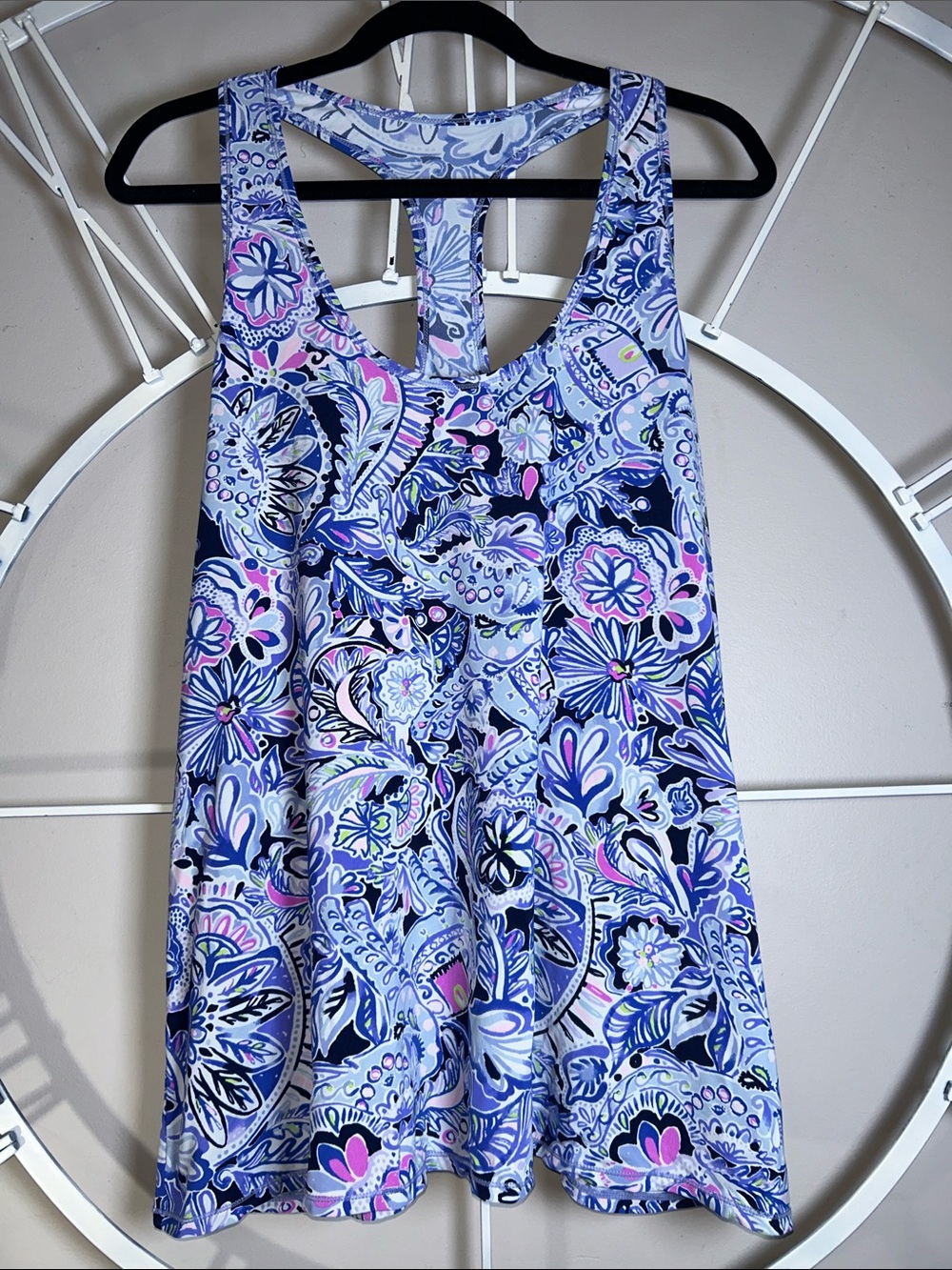 Lilly Pulitzer Luxletic Tank Top Namastay In The Jungle Floral and Paisley Print